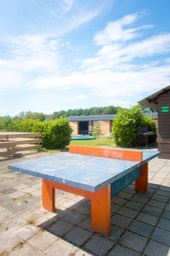 Tafeltennistafel op het speelveld